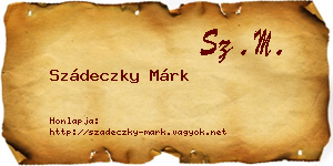 Szádeczky Márk névjegykártya