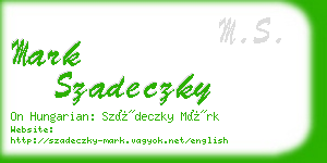 mark szadeczky business card
